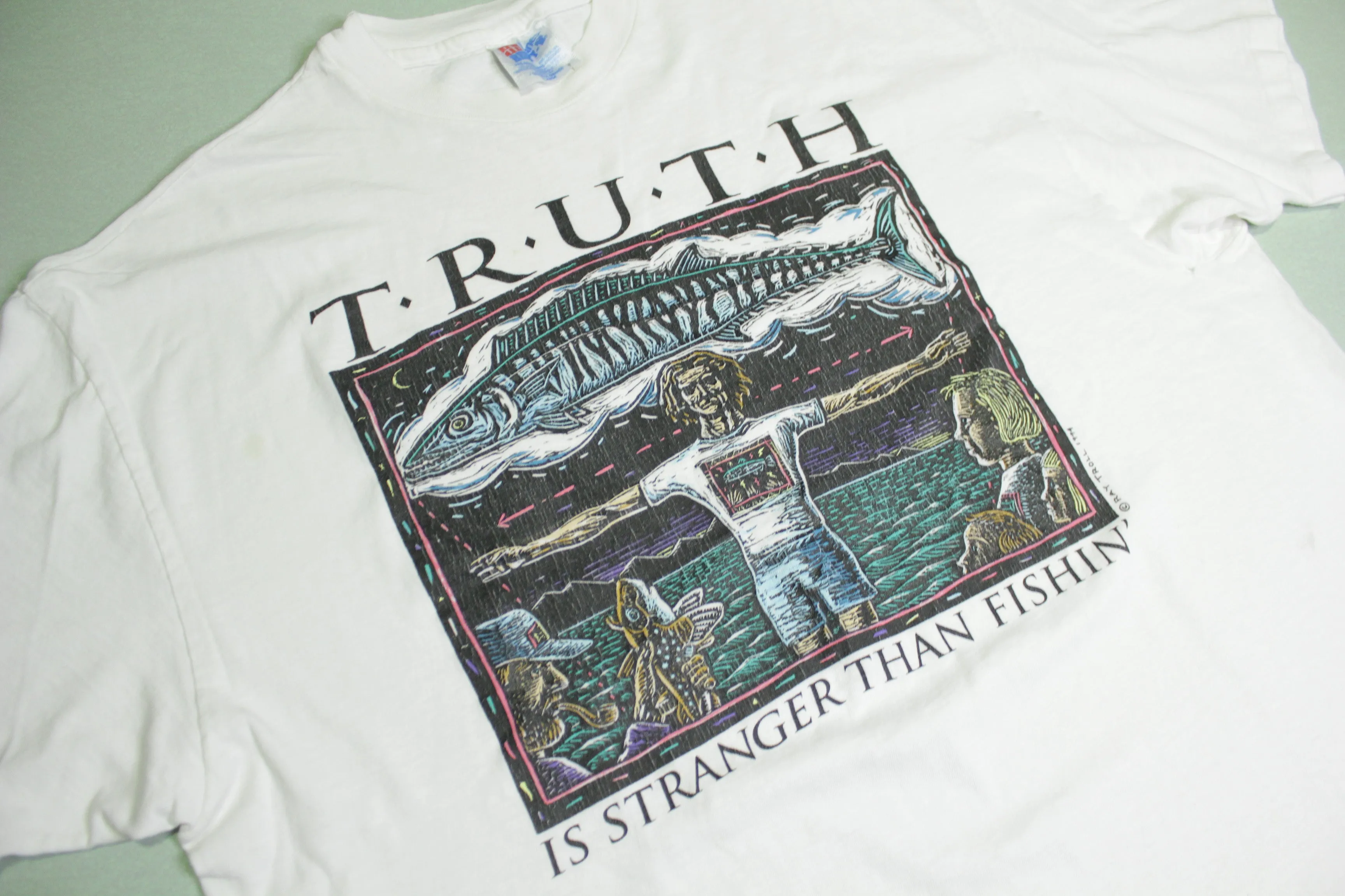 Ray Troll Truth Is Stranger Than Fishin' Vintage 90's 1994 Artist Single Stitch T-Shirt