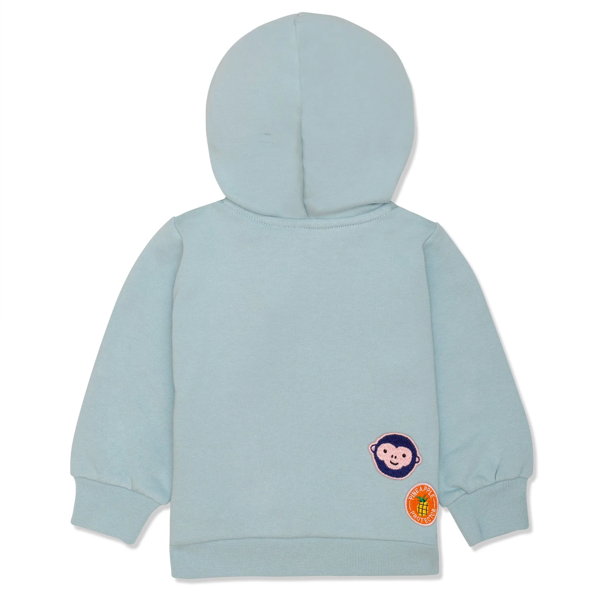 Recycled Cotton Patches Kid Zipper Hoodie