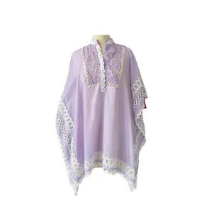 Sanam Chaudhri Lilac & White Lace Poncho Top With Slip | Brand New |