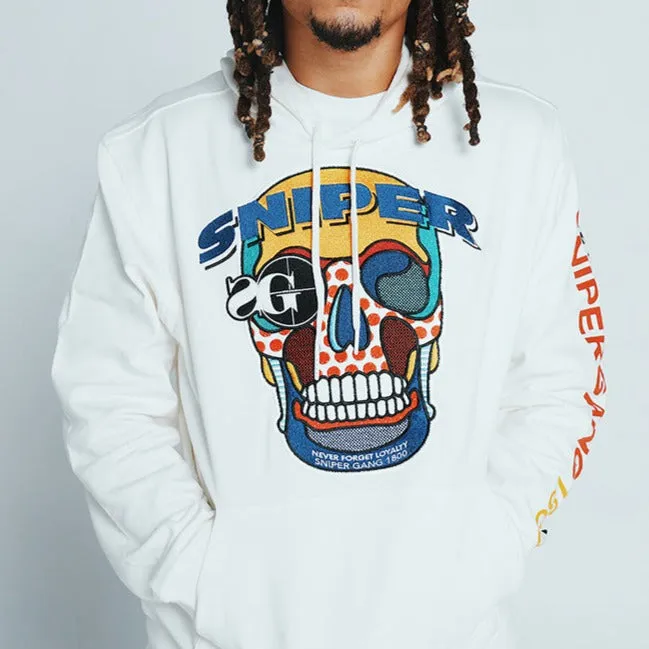 SNIPER SKULL HOODIE WHITE