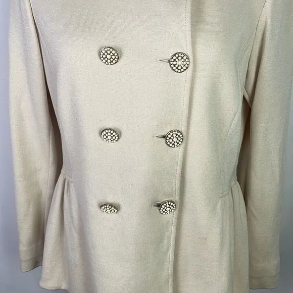 St JohnCream Jacket With Cream Beaded Buttons