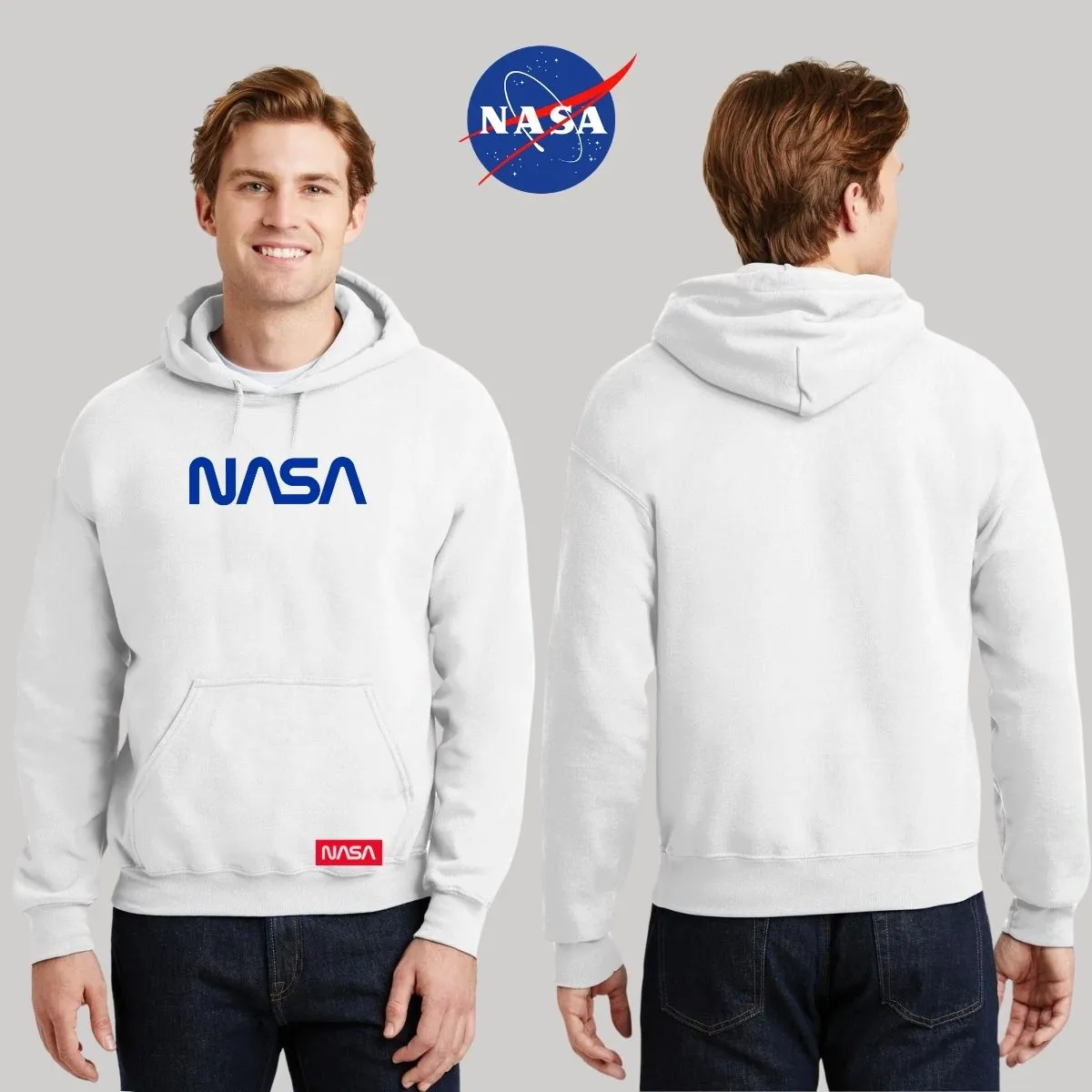 Sudadera para Hombre Hoodie Nasa Worm Blue