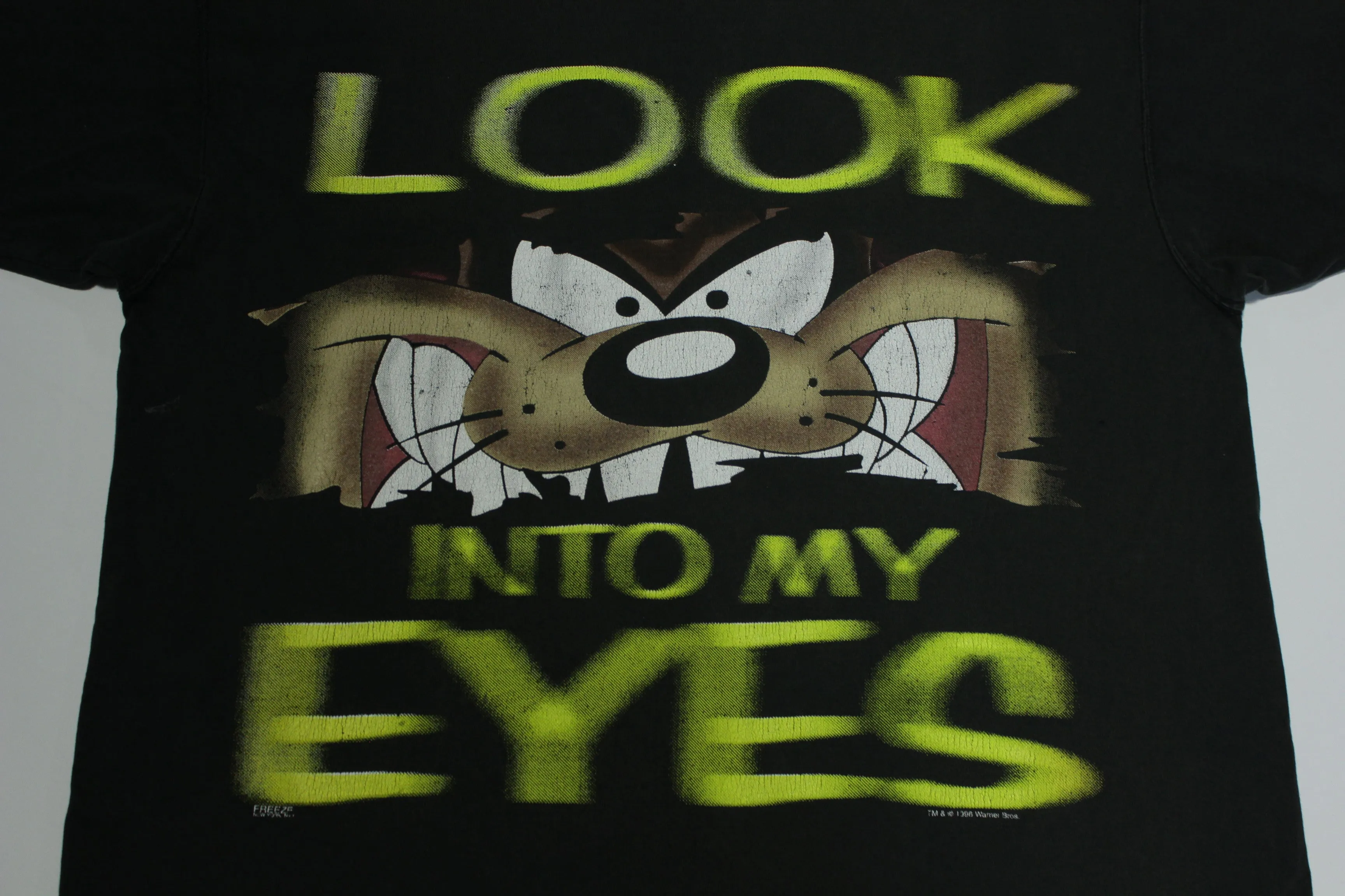 TAZ Looney Tunes Vintage 1995 1996 Look Into My Eyes Cartoon T-Shirt