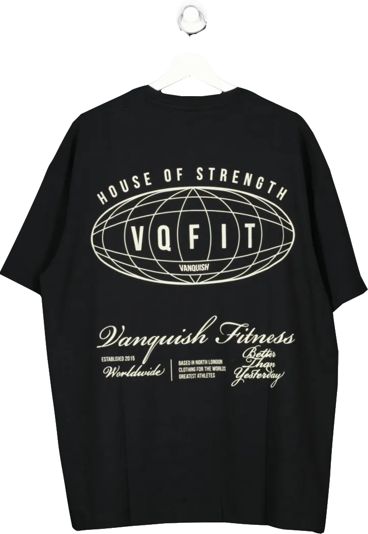 Vanquish Black House Of Strength Oversize T Shirt UK L