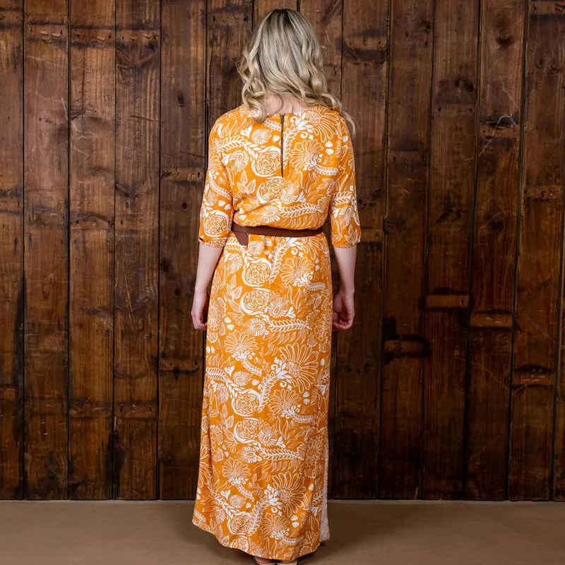 Zanzibar Explorer V-Neck Maxi Dress Amber